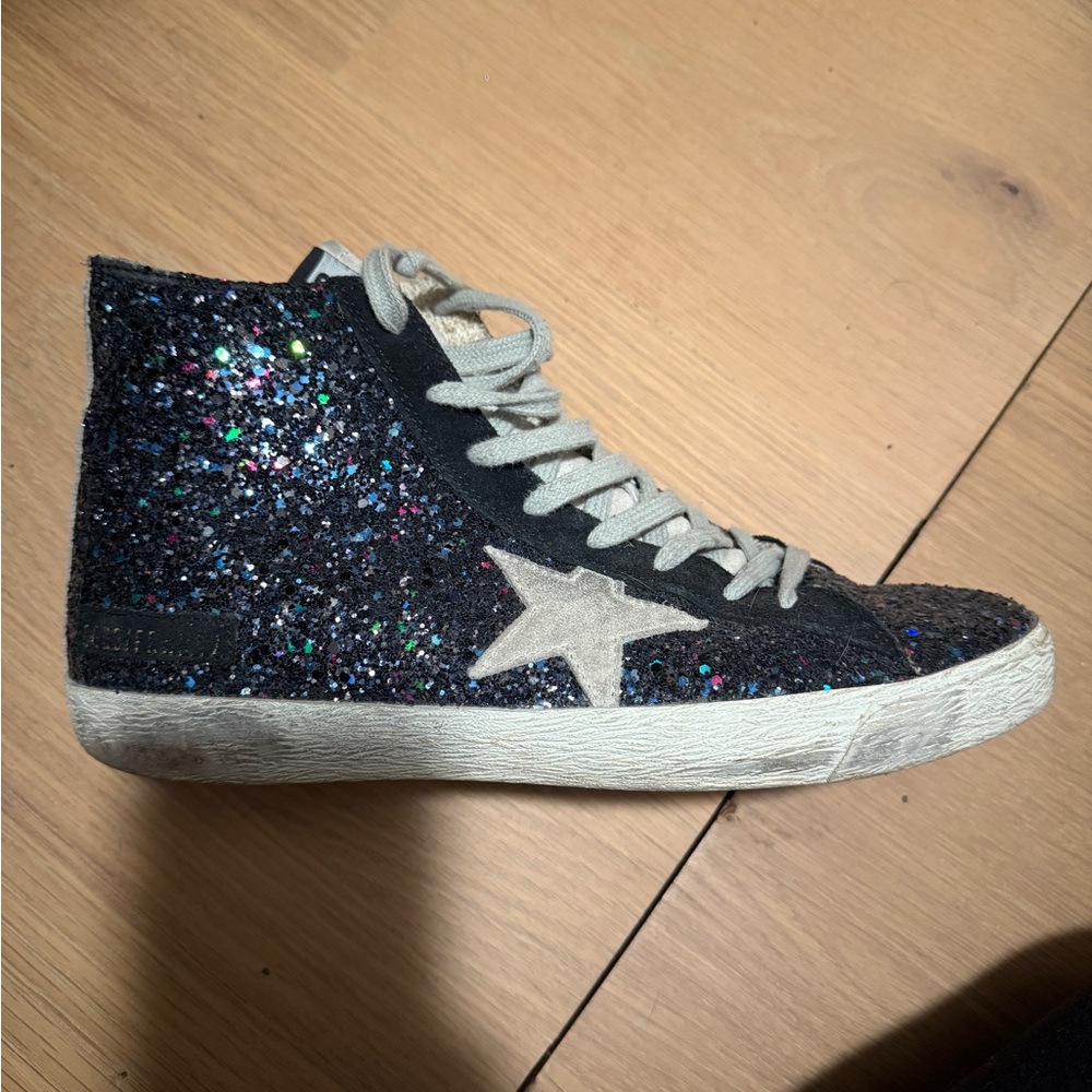 Golden Goose Black Glitter Francy Sneakers